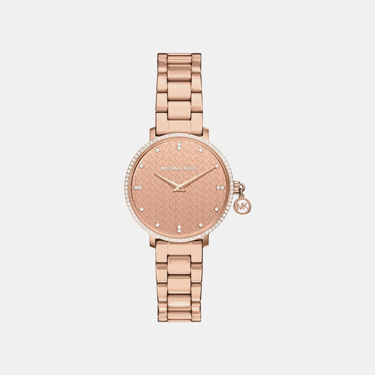 Pyper Women Quartz Pink Dial Analog Stainless Steel Watch MK7573