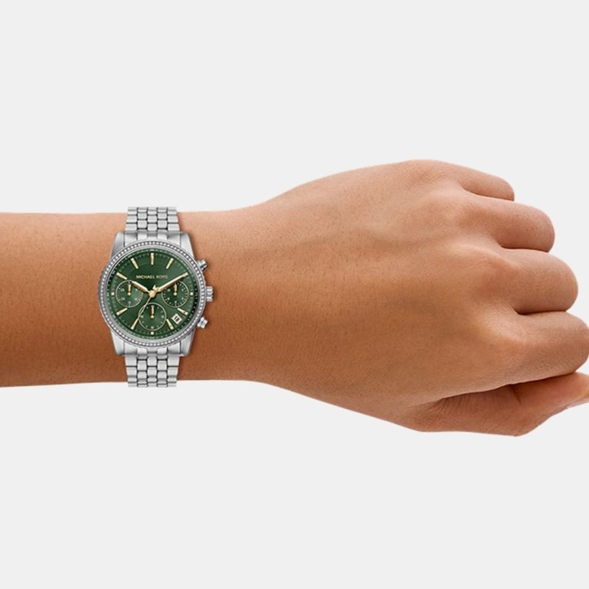 Bryant Women Quartz Green Dial Chronograph Stainless Steel Watch MK7583