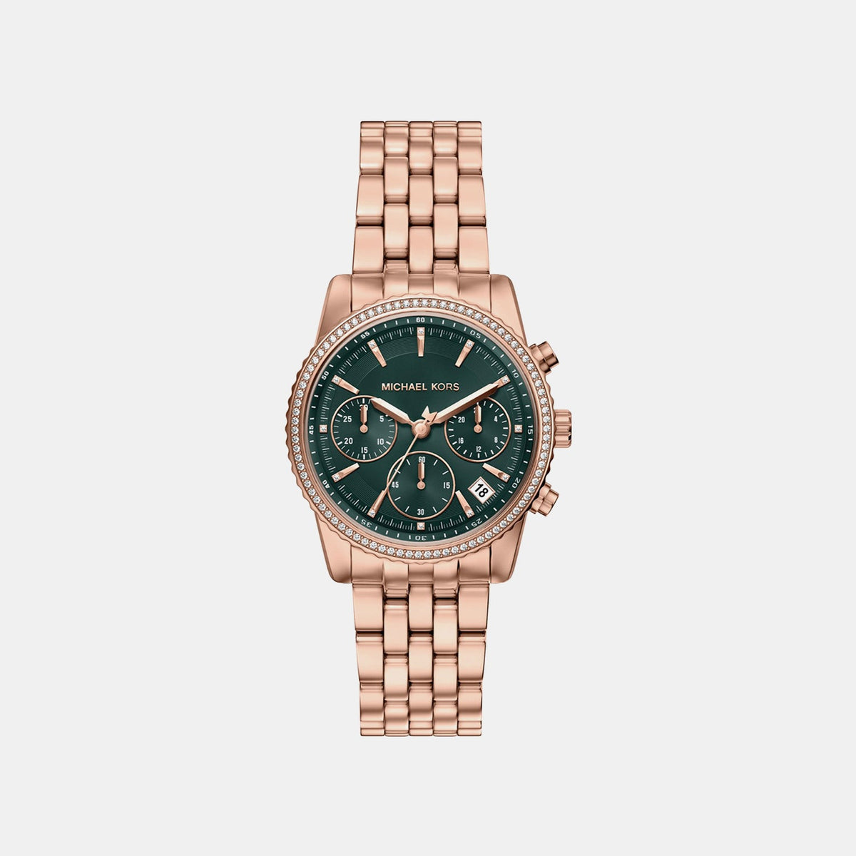 Bryant Women Quartz Green Dial Chronograph Stainless Steel Watch MK7600