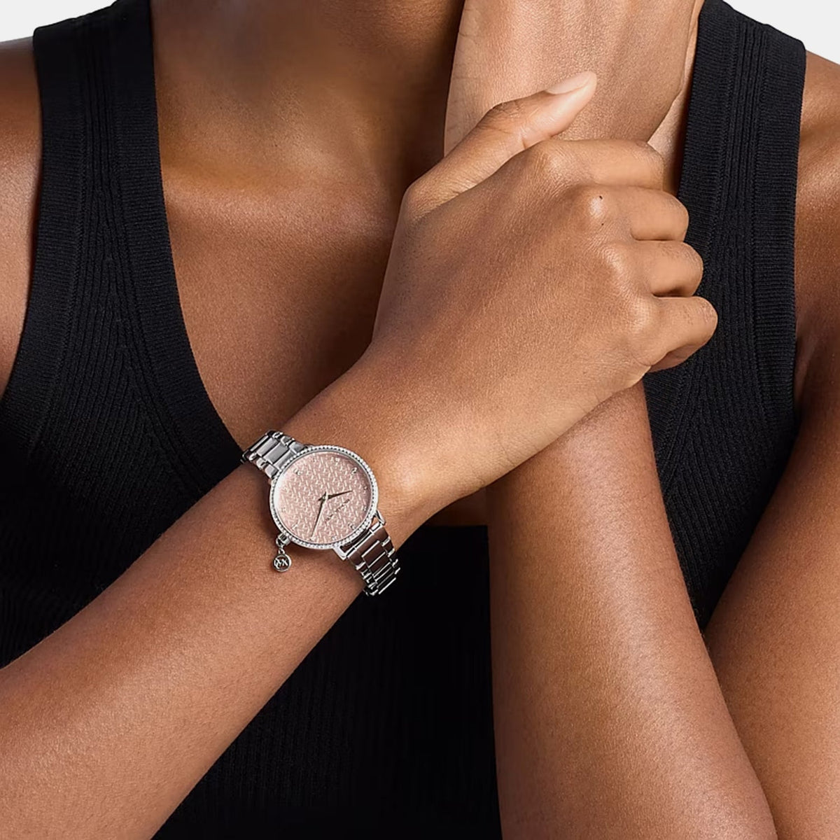 Pyper Women Quartz Pink Dial Analog Stainless Steel Watch MK7617