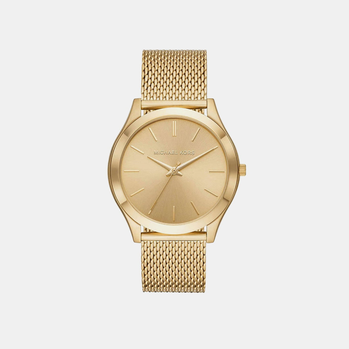 Slim Runway Men Quartz Gold Dial Analog Stainless Steel Watch MK8625