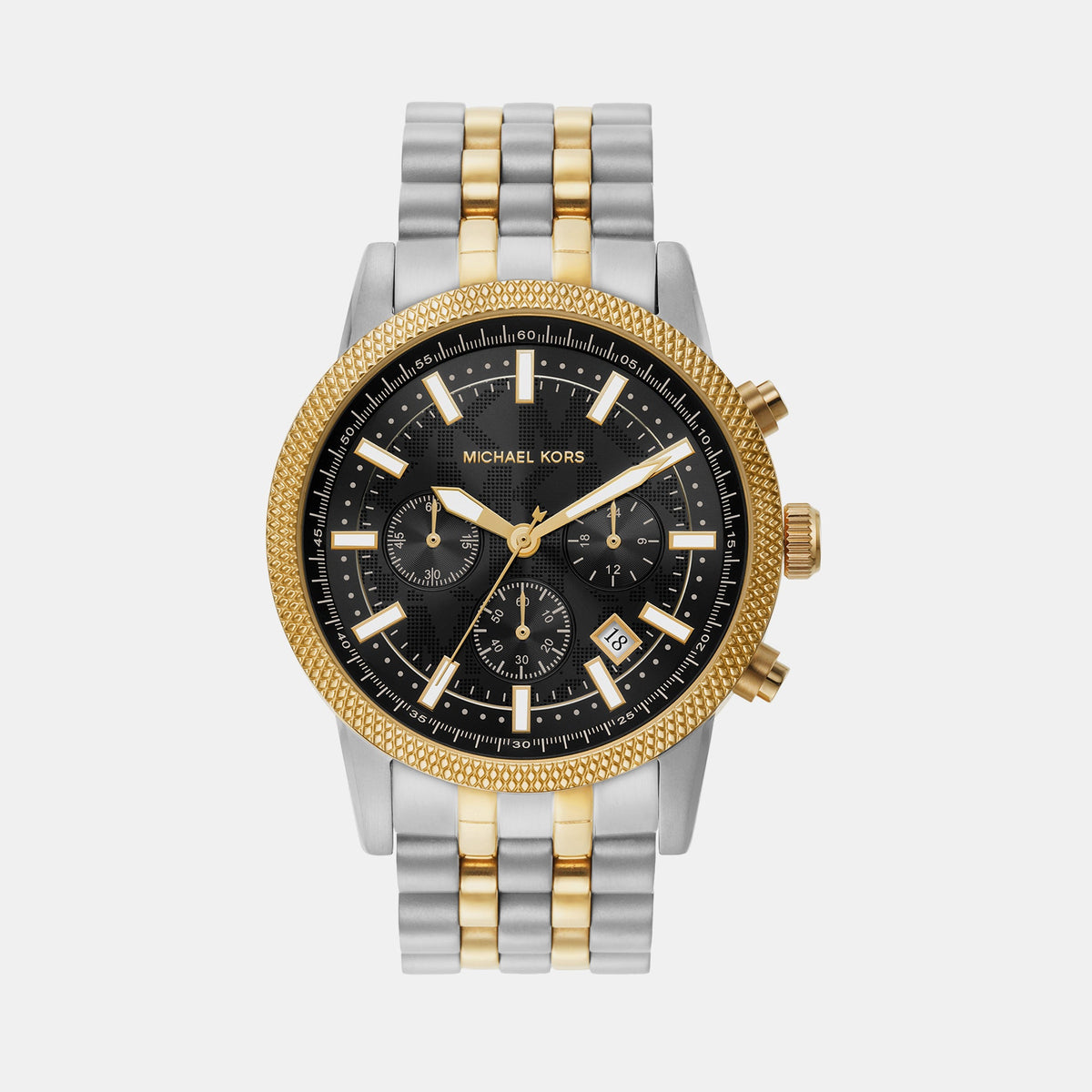 Hutton Men Quartz Black Dial Chronograph Stainless Steel Watch MK8954