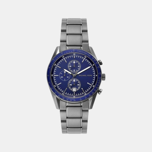 Warren Men Quartz Blue Dial Chronograph Stainless Steel Watch MK9111