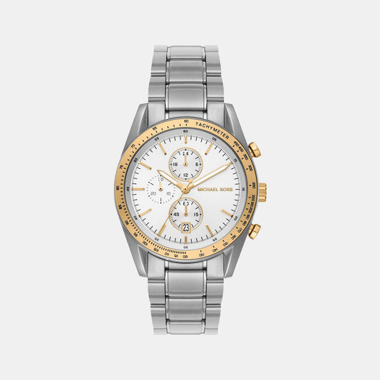 Warren Men Quartz White Dial Chronograph Stainless Steel Watch MK9112