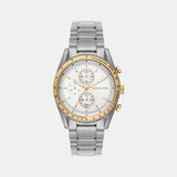 Warren Men Quartz White Dial Chronograph Stainless Steel Watch MK9112