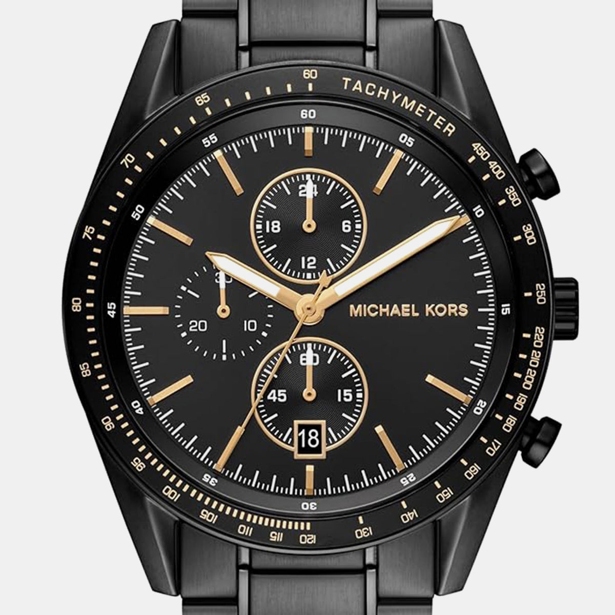 Warren Men Quartz Black Dial Chronograph Stainless Steel Watch MK9113