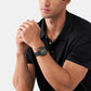 Warren Men Quartz Black Dial Chronograph Stainless Steel Watch MK9113