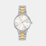 Blake Men Quartz White Dial Analog Stainless Steel Watch MK9134