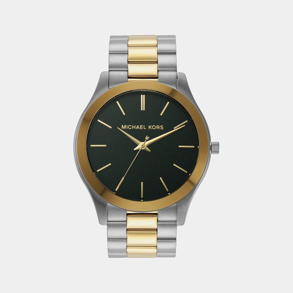Runway Men Quartz Green Dial Analog Stainless Steel Watch MK9149