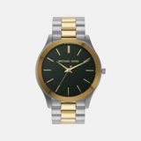 Runway Men Quartz Green Dial Analog Stainless Steel Watch MK9149