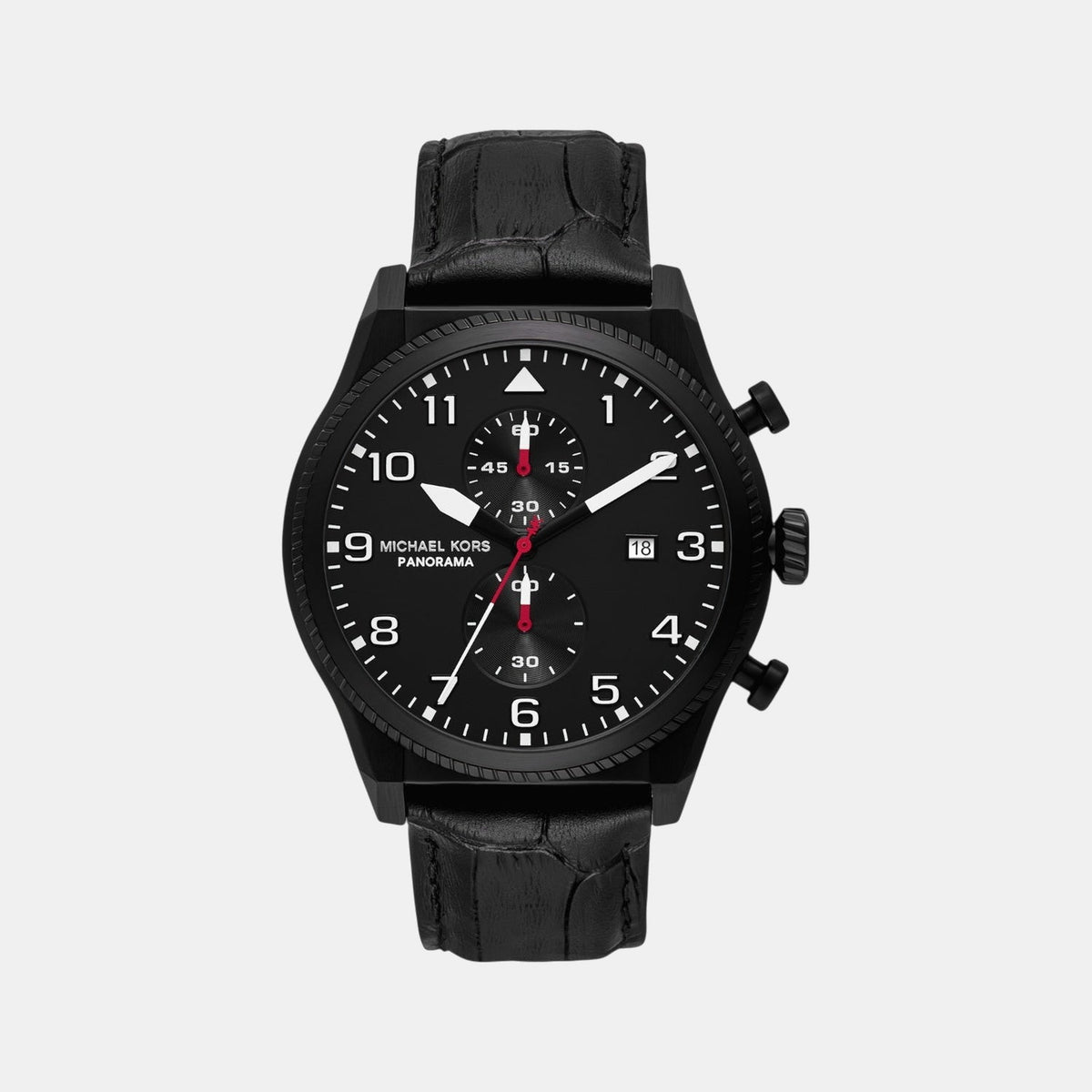 Panorama Men Quartz Black Dial Chronograph Stainless Steel Watch MK9201
