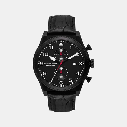 Panorama Men Quartz Black Dial Chronograph Stainless Steel Watch MK9201