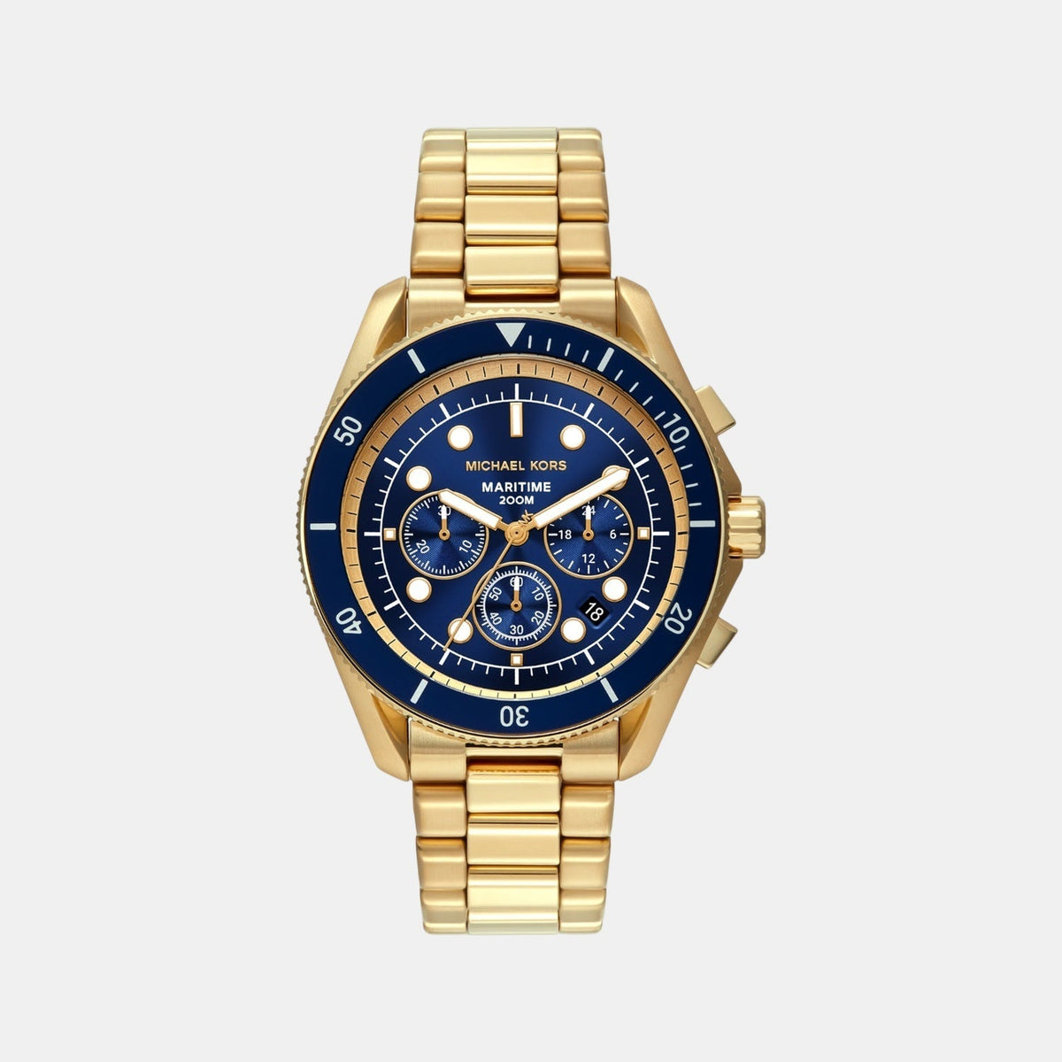 Maritime Men Quartz Blue Dial Chronograph Stainless Steel Watch MK9202