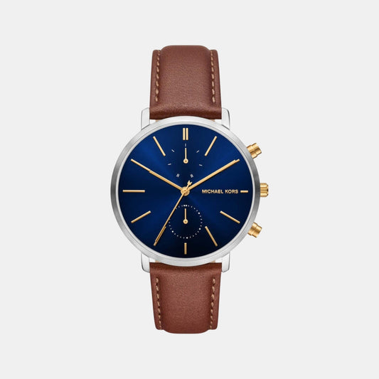 Blake Men Quartz Blue Dial Chronograph Leather Watch MK9209
