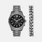 Lexington Men Quartz Black Dial Chronograph Stainless Steel Watch MK9217SET