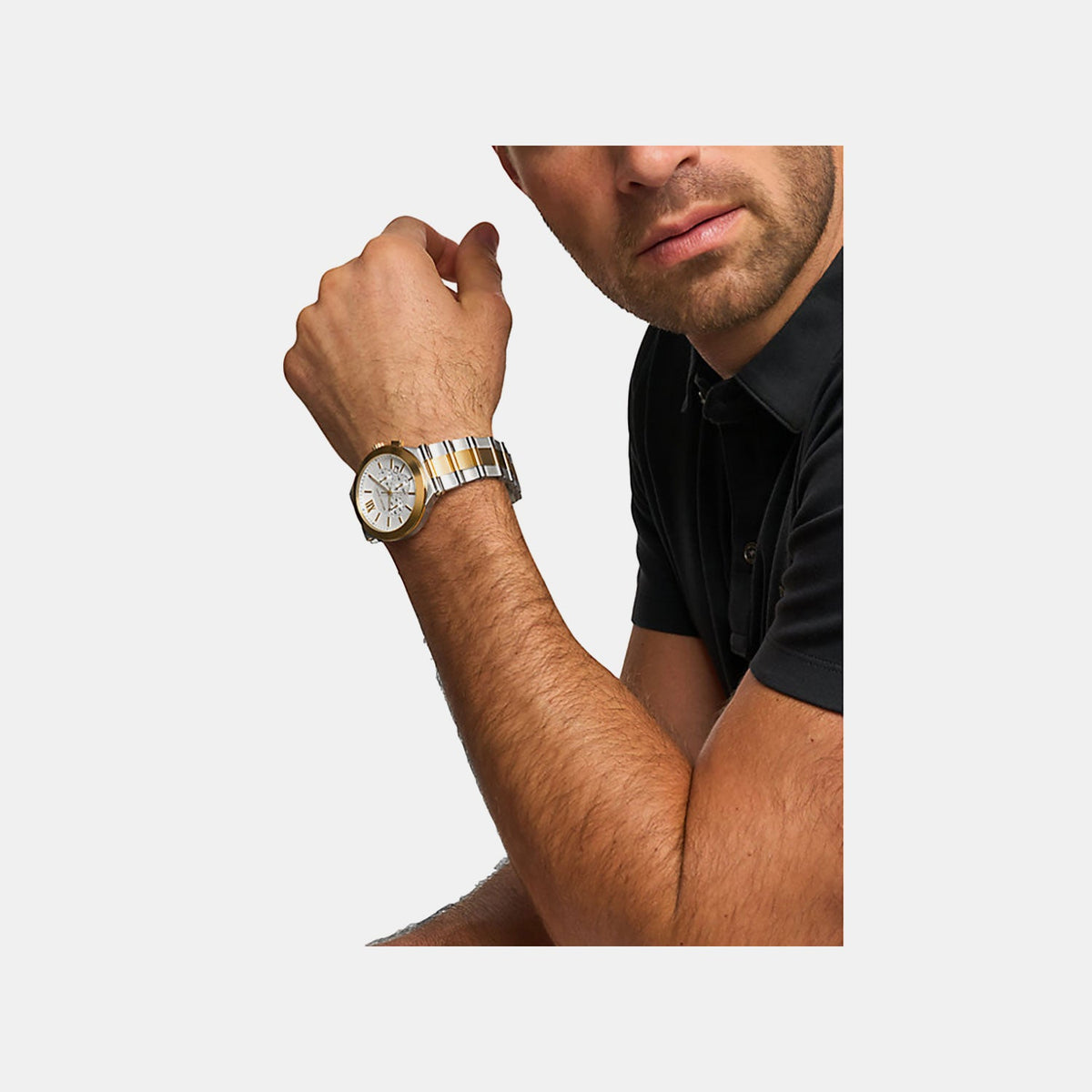 Billie Men Quartz White Dial Analog Stainless Steel Watch MK9221