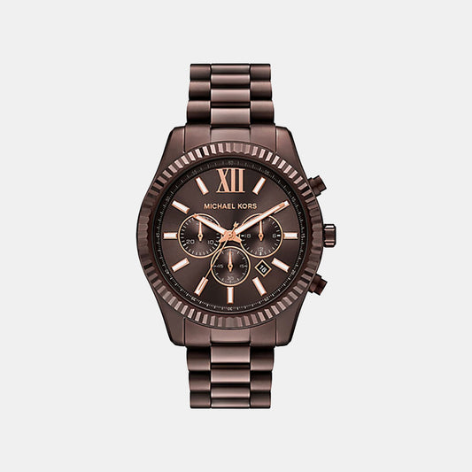 Lexington Men Quartz Brown Dial Analog Stainless Steel Watch MK9224