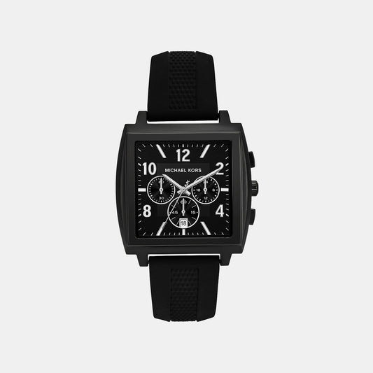 Rhys Men Quartz Black Dial Analog Stainless Steel Watch MK9233