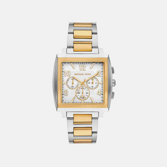 Rhys Men Quartz White Dial Chronograph Stainless Steel Watch MK9240