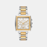 Rhys Men Quartz White Dial Chronograph Stainless Steel Watch MK9240
