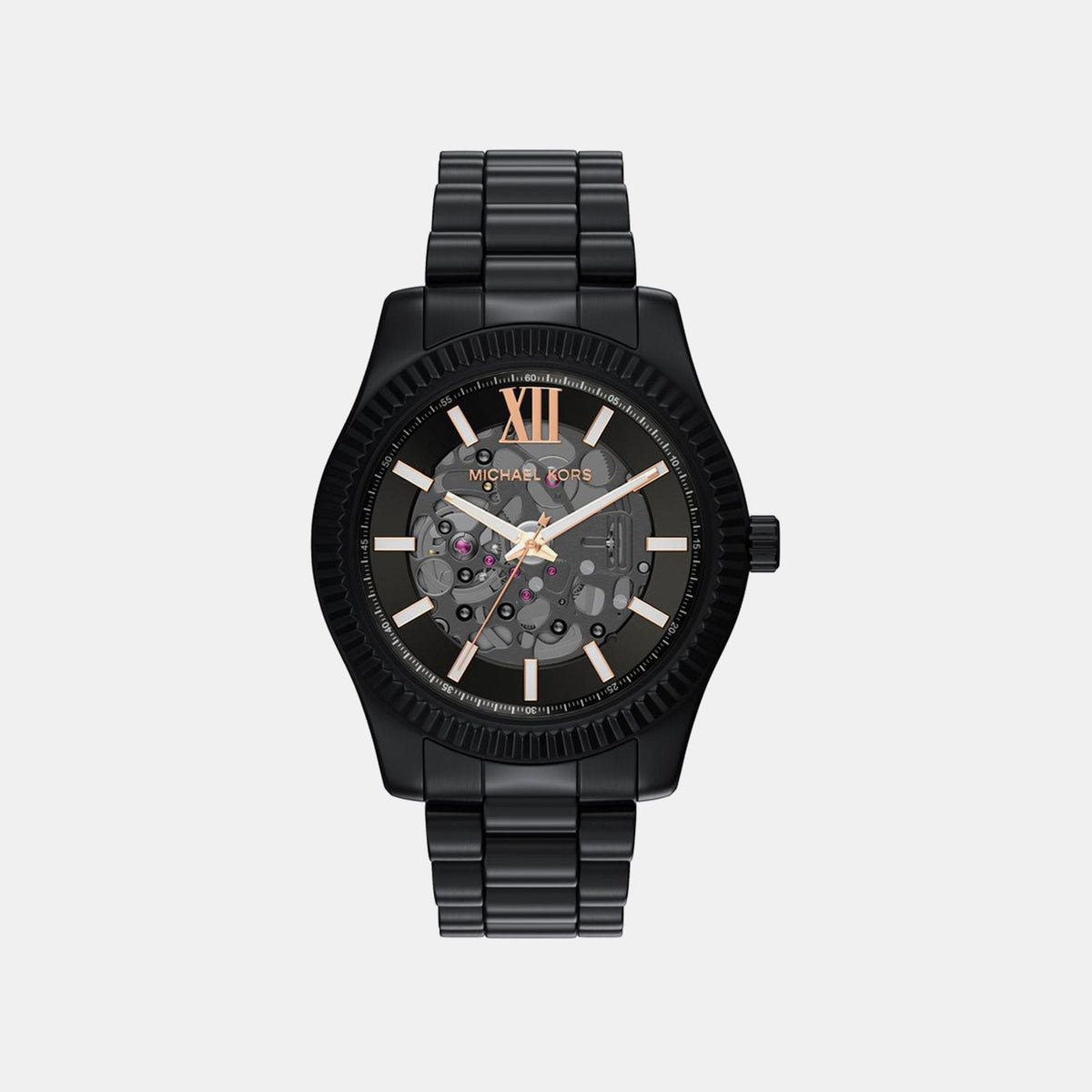 Lexington Men Automatic Black Dial Analog Stainless Steel Watch MK9244