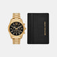 Lexington Men Quartz Black Dial Analog Stainless Steel Watch MK9245SET
