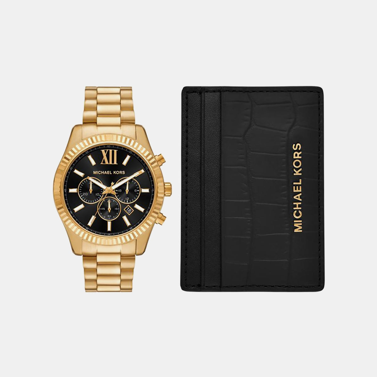 Lexington Men Quartz Black Dial Analog Stainless Steel Watch MK9245SET