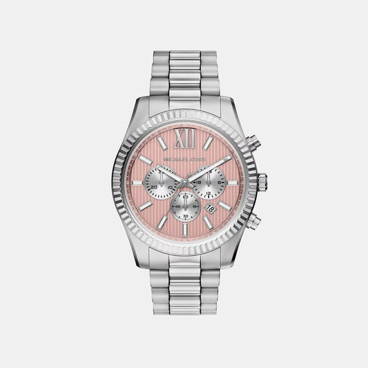 Lexington Men Quartz Pink Dial Chronograph Stainless Steel Watch MK9247