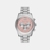 Lexington Men Quartz Pink Dial Chronograph Stainless Steel Watch MK9247
