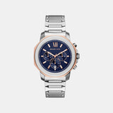 Prescott Men Quartz Blue Dial Chronograph Stainless Steel Watch MK9250