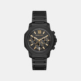 Prescott Men Quartz Black Dial Chronograph Stainless Steel Watch MK9252