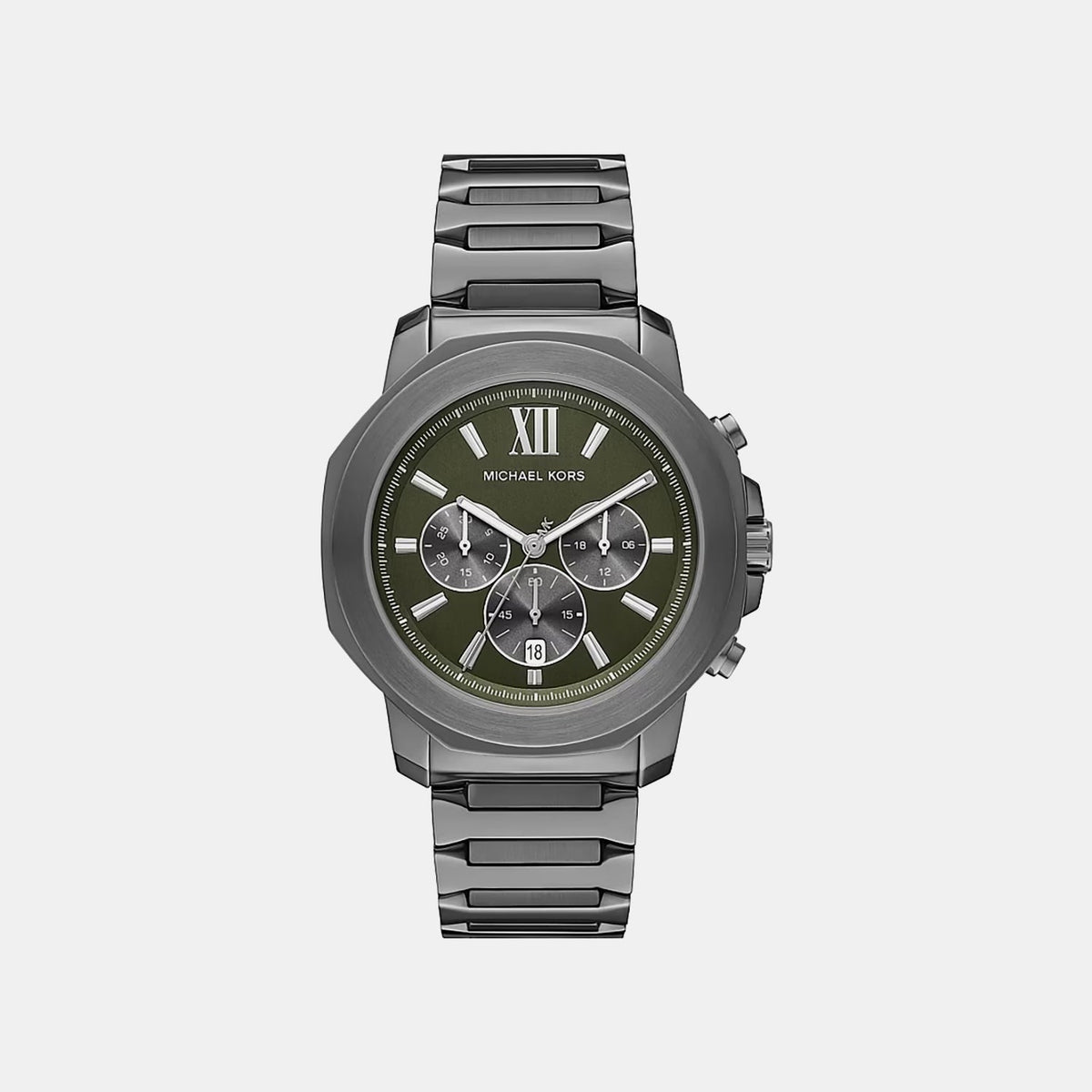 Prescott Men Quartz Green Dial Chronograph Stainless Steel Watch MK9259