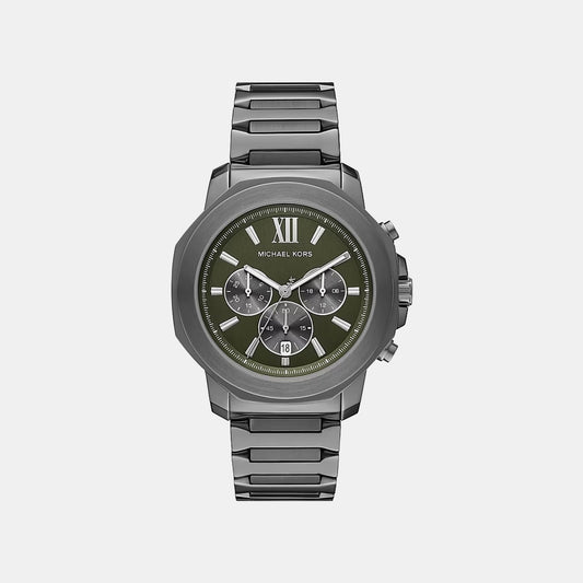 Prescott Men Quartz Green Dial Chronograph Stainless Steel Watch MK9259