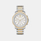 Prescott Men Quartz White Dial Chronograph Stainless Steel Watch MK9260