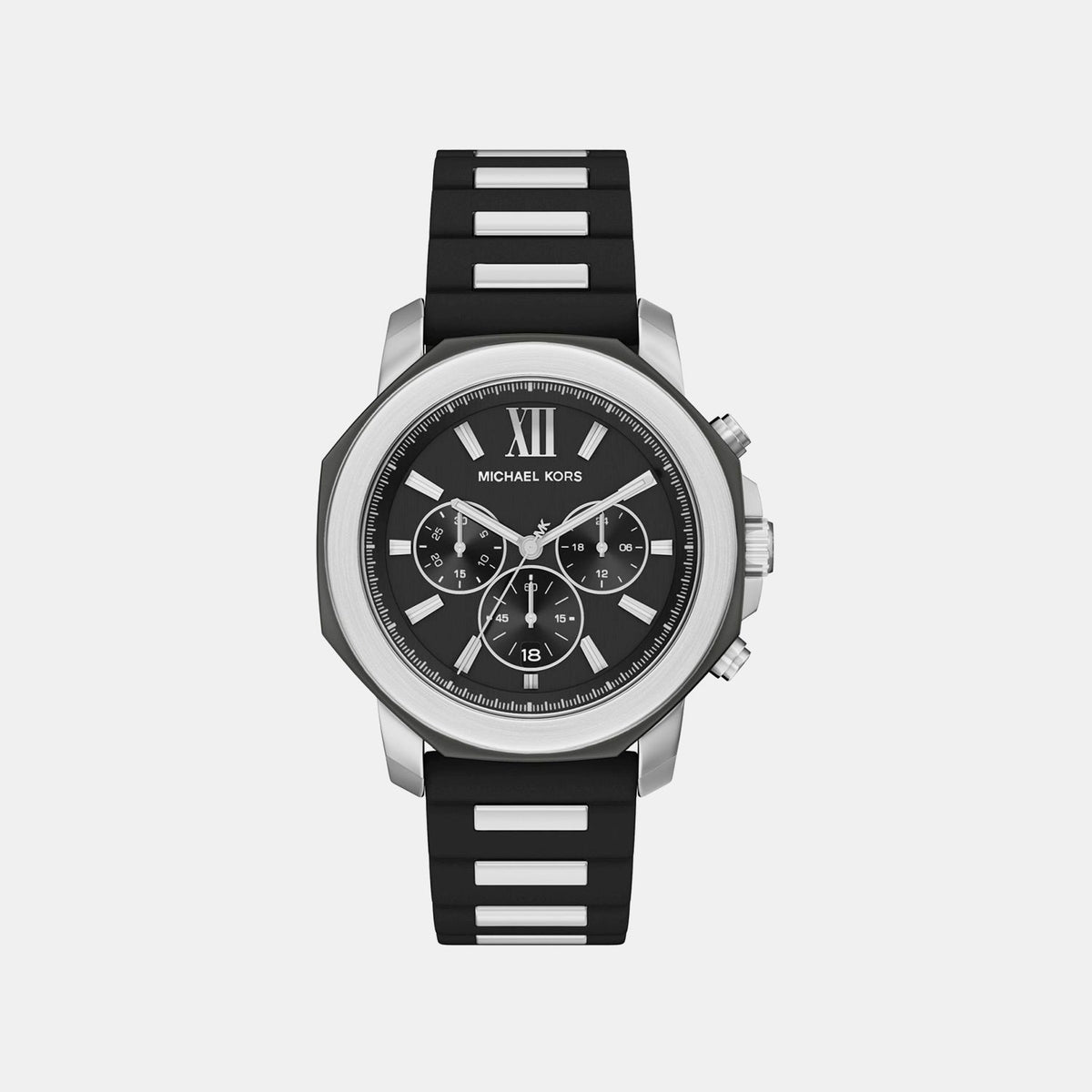 Prescott Men Quartz Black Dial Chronograph Silicone Watch MK9262