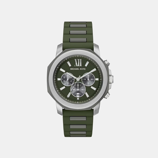 Prescott Men Quartz Green Dial Chronograph Silicone Watch MK9263