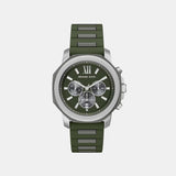 Prescott Men Quartz Green Dial Chronograph Silicone Watch MK9263