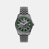Men Quartz Green Dial Analog Stainless Steel Watch MK9267