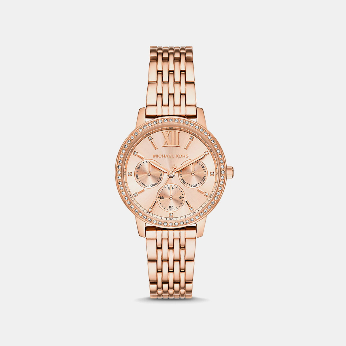 Melissa Women Quartz Rose Gold Dial Chronograph Stainless Steel Watch MKO1081