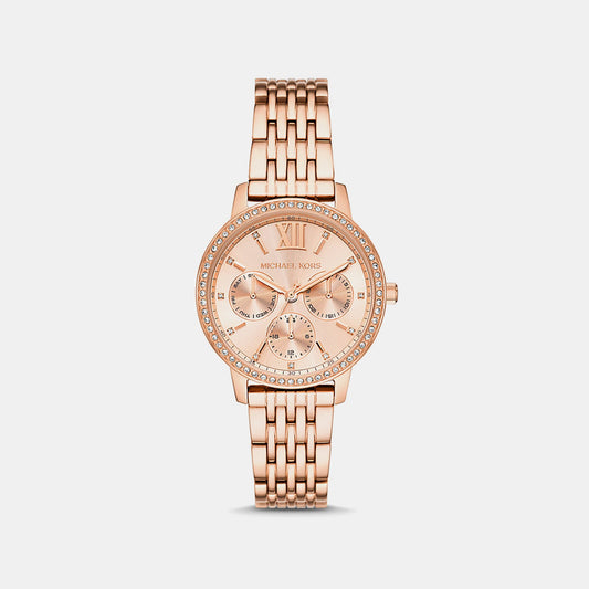 Melissa Women Quartz Rose Gold Dial Chronograph Stainless Steel Watch MKO1081