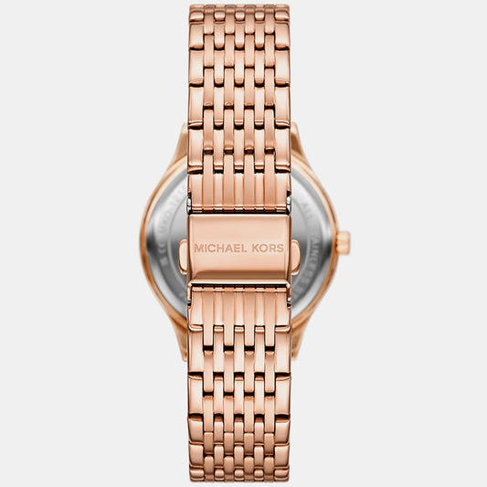 Aspyn Women Quartz Rose Gold Dial Analog Stainless Steel Watch MKO1216