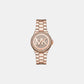 Lennox Women Quartz Rose Gold Dial Analog Stainless Steel Watch MKO1221