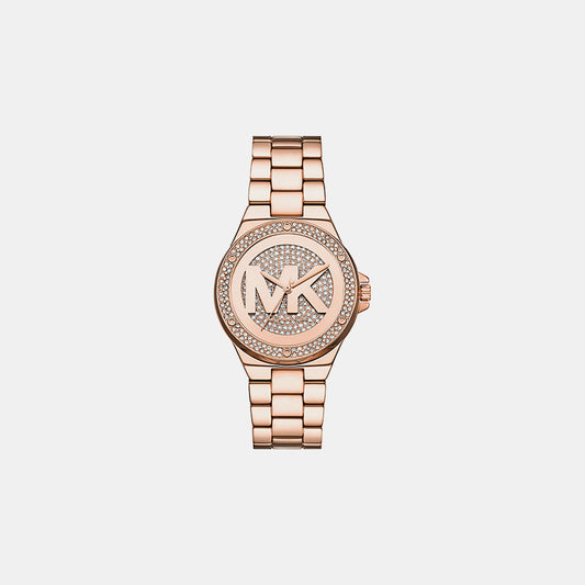 Lennox Women Quartz Rose Gold Dial Analog Stainless Steel Watch MKO1221