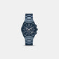 Lennox Men Quartz Blue Dial Chronograph Stainless Steel Watch MKO1235