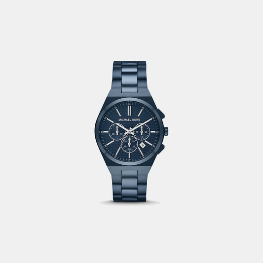 Lennox Men Quartz Blue Dial Chronograph Stainless Steel Watch MKO1235