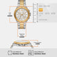 Lennox Men Quartz White Dial Chronograph Stainless Steel Watch MKO1237