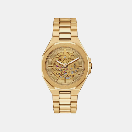 Callum Men Automatic Gold Dial Analog Stainless Steel Watch MKO1241