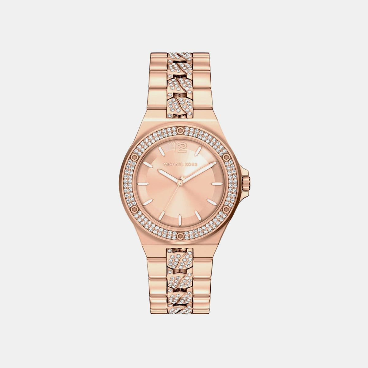 Lennox Women Quartz Rose Gold Dial Analog Stainless Steel Watch MKO1247