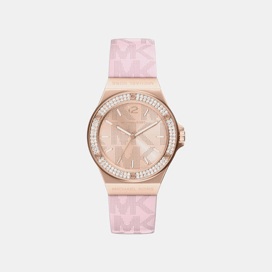 Lennox Women Quartz Rose Gold Dial Analog Stainless Steel Watch MKO1251