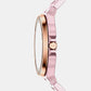 Lennox Women Quartz Pink Dial Analog Stainless Steel Watch MKO1254